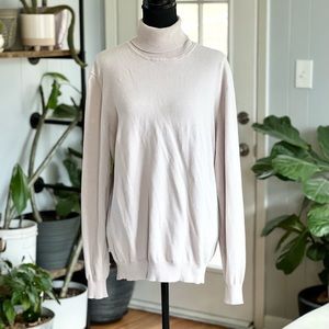 Matchstick Taupe Cotton turtleneck sweater Size Medium